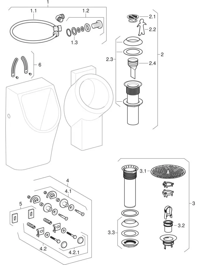 Urinal „Centaurus“, Zulauf von oben, Befestigung verdeckt, ohne Zielobjekt 37,5 × 72 × 32,5 cm mit KeraTect® Urinal „Centaurus“, Zulauf von oben, Befestigung verdeckt, ohne Zielobjekt 37,5 × 72 × 32,5 cm mit KeraTect®