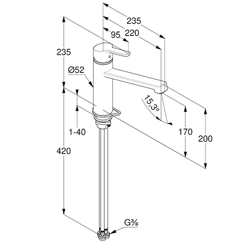 Kludi-M3 Spültisch-EHM DN 15 Niederdruck chrom Kludi-M3 Spültisch-EHM DN 15 Niederdruck chrom