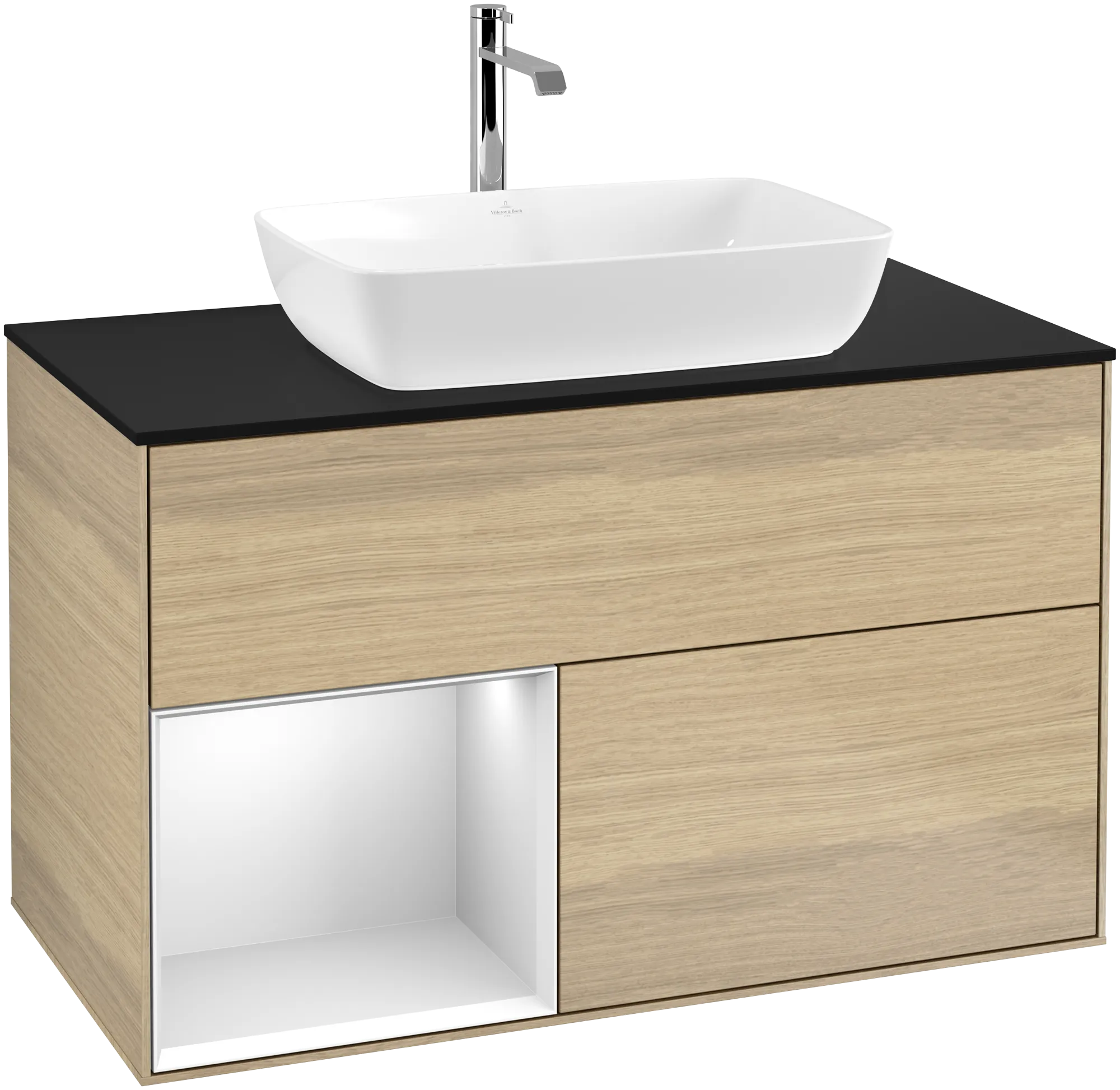 Villeroy & Boch Waschbeckenunterschrank Finion G77, 1000 x 603 x 501 mm, mit Beleuchtung, 2 Auszüge