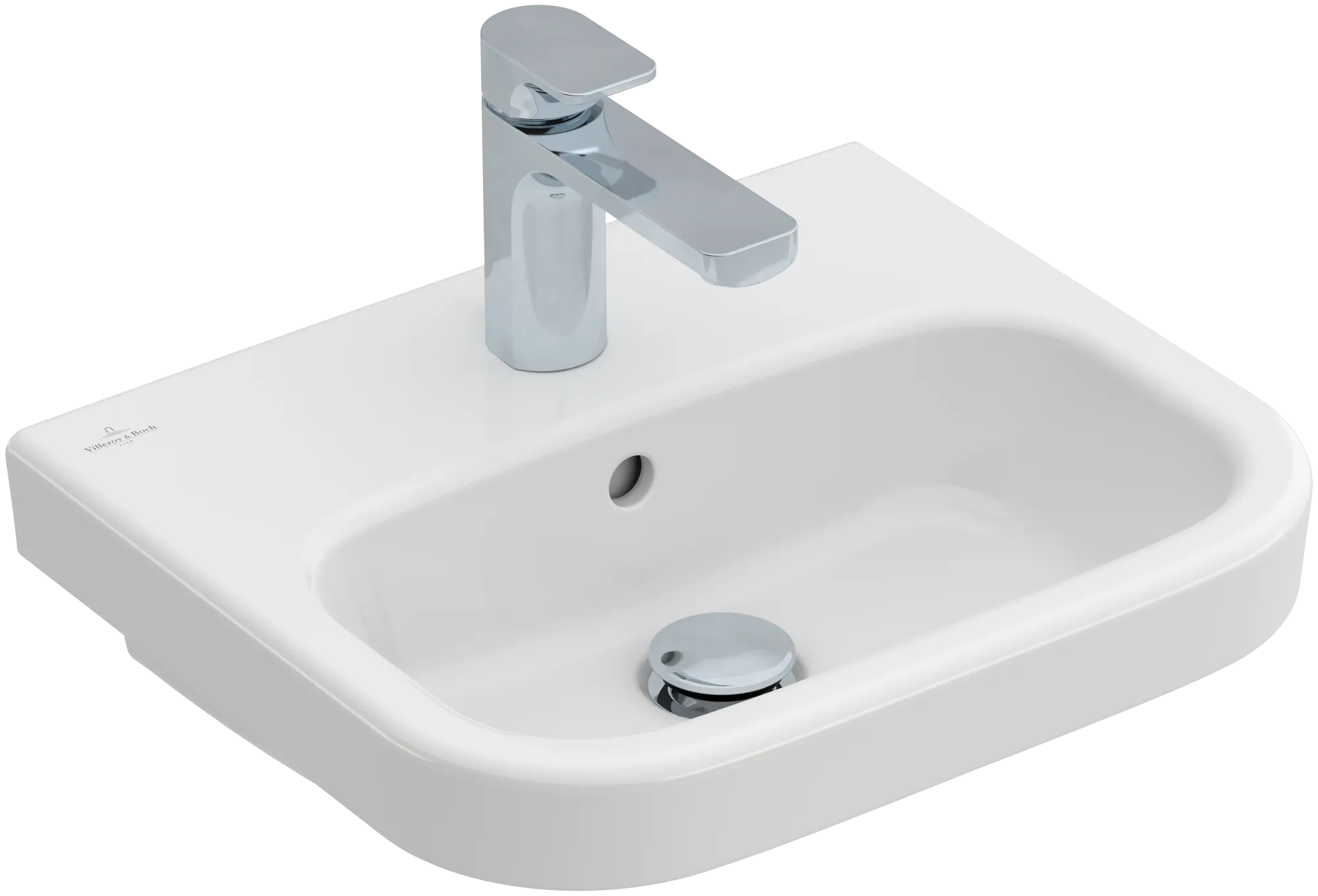 Villeroy & Boch Handwaschbecken „Architectura“ 450 × 380 × 145 mm, für Becken mittig, ohne Hahnlochbohrung in Weiß Alpin Villeroy & Boch Handwaschbecken „Architectura“ 450 × 380 × 145 mm, für Becken mittig, ohne Hahnlochbohrung in Weiß Alpin