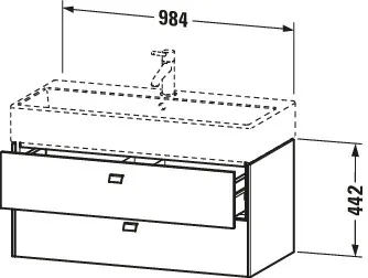 Duravit Waschtischunterschrank wandhängend „Brioso“ 98,4 × 44,2 × 45,9 cm in Taupe Matt