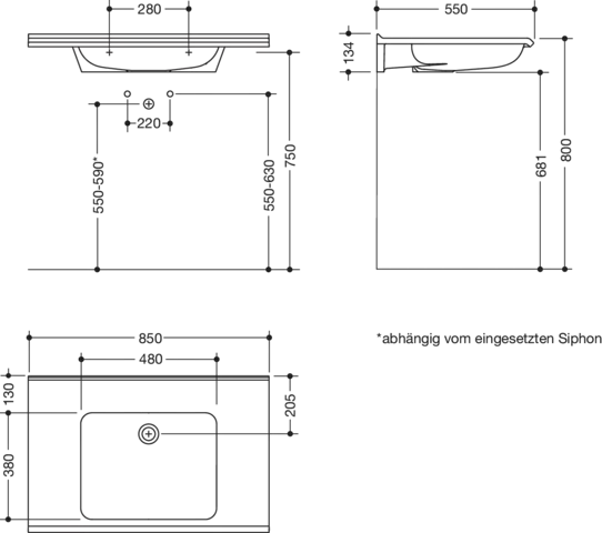 HEWI Waschtisch PG87, modular, Mineralguss, alpinweiß, 850x550mm HEWI Waschtisch PG87, modular, Mineralguss, alpinweiß, 850x550mm