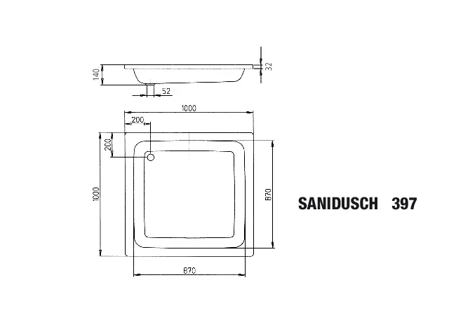 Kaldewei SANIDUSCH Duschwanne, alpinweiß, quadratisch 1000x1000 mm, Tiefe 140 mm, erhöhter Einbau Kaldewei SANIDUSCH Duschwanne, alpinweiß, quadratisch 1000x1000 mm, Tiefe 140 mm, erhöhter Einbau