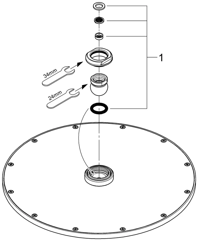 Grohe Rainshower Cosmopolitan 310 Kopfbrause 1 Strahlart chrom Grohe Rainshower Cosmopolitan 310 Kopfbrause 1 Strahlart chrom