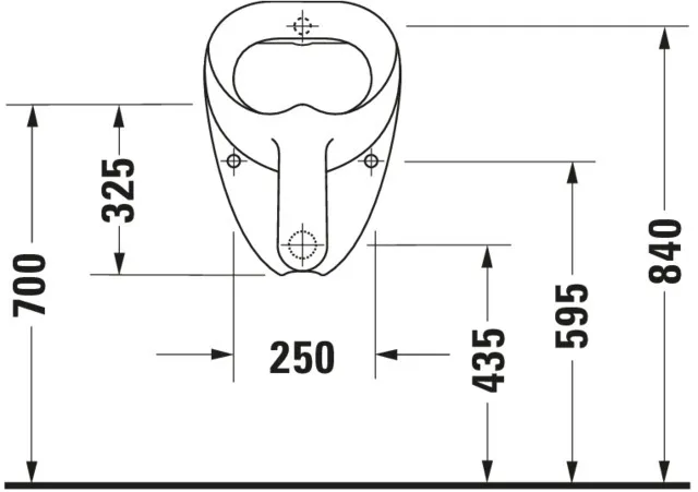 Urinal Bill, Zulauf von hinten absaugend, ohne Deckel, ohne Fliege, weiß