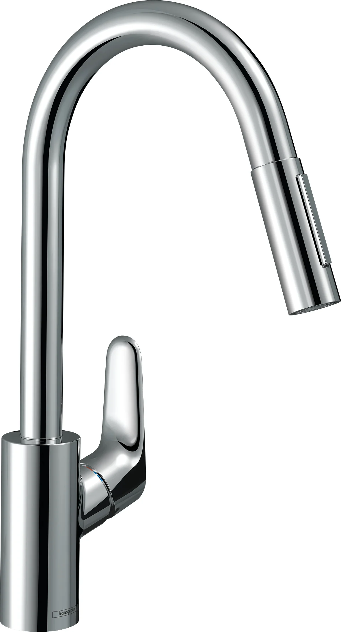 Hansgrohe Focus M41 Eco Einhebel-Küchenmischer mit Ausziehbrause 2jet in Chrom, ComfortZone 240, Schwenkbereich einstellbar auf 110° oder 150°, Laminarstrahl und Brausestrahl arretierbar, MagFit magnetische Brausehalterung, Quick-Connect Schlauch, max. D