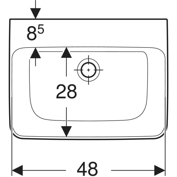 Wandwaschtisch „Renova Plan“, rechteckig 50 × 38 cm in weiß alpin