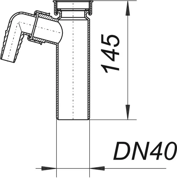 Tauchrohr 010/1, 145 mm, 1 1/4″ x DN 40