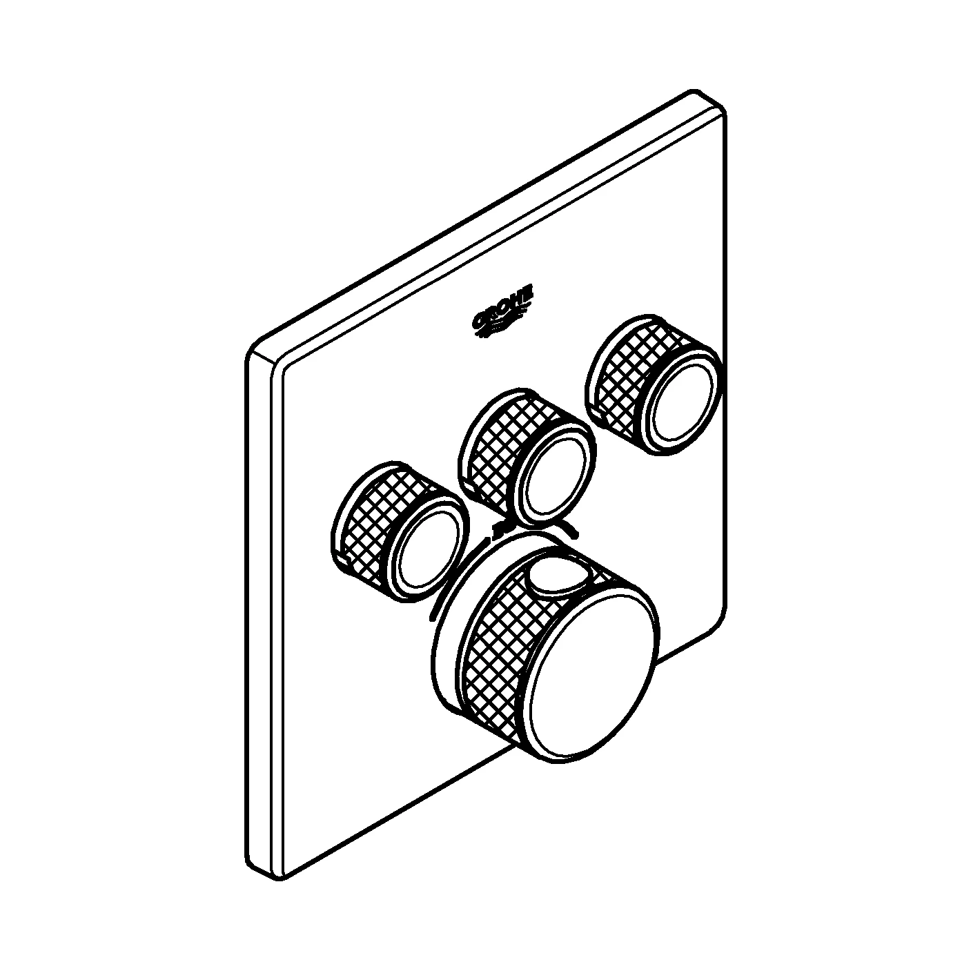 Thermostat Grohtherm SmartControl 29126, mit 3 Absperrventilen und integriertem Brausehalter, Fertigmontageset für Rapido SmartBox, Wandrosette eckig, chrom