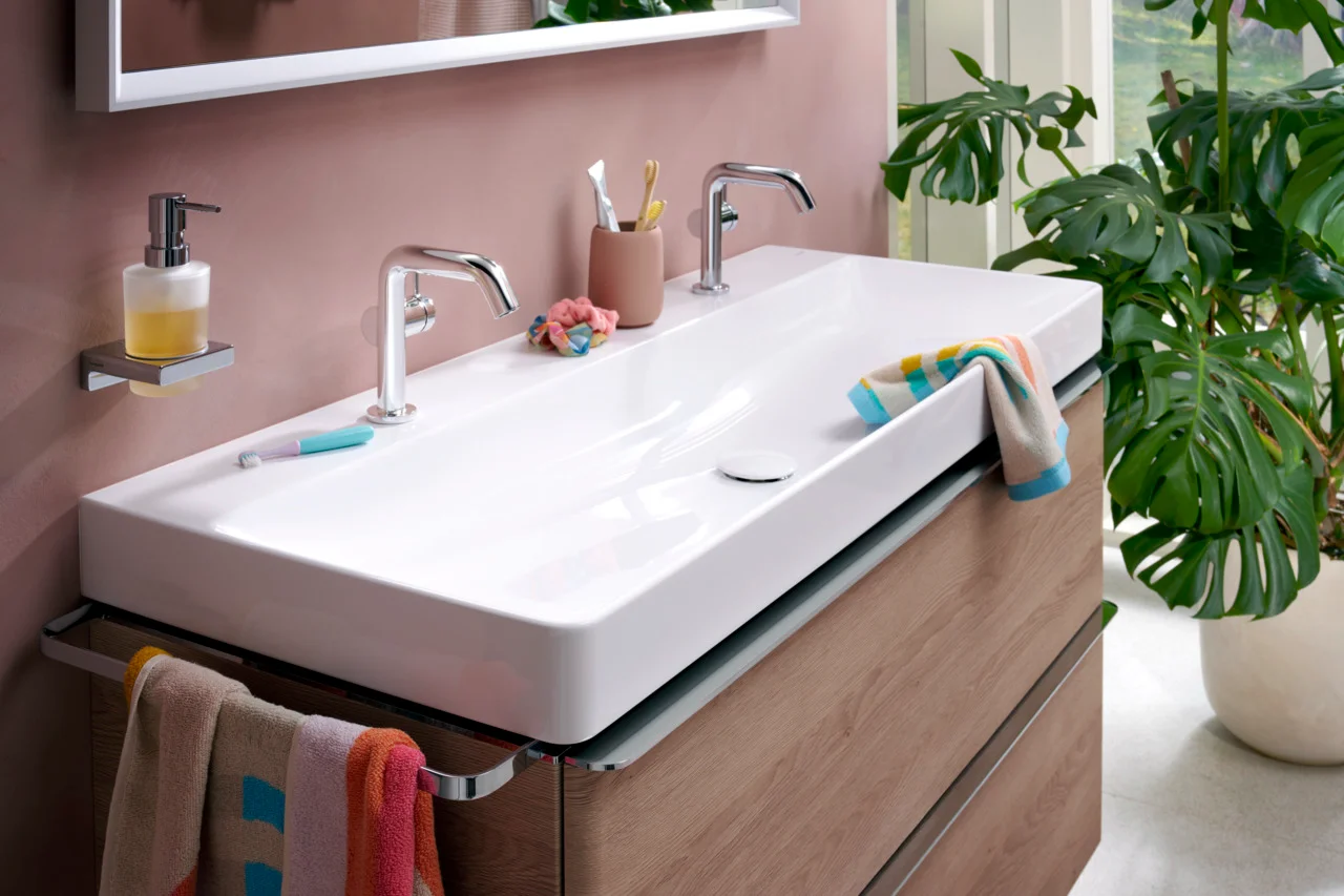 Hansgrohe Xelu Q Waschtisch 1200x480 mm, weiß, wandhängend, mit 2 Hahnlöchern, SmartClean-Glasur