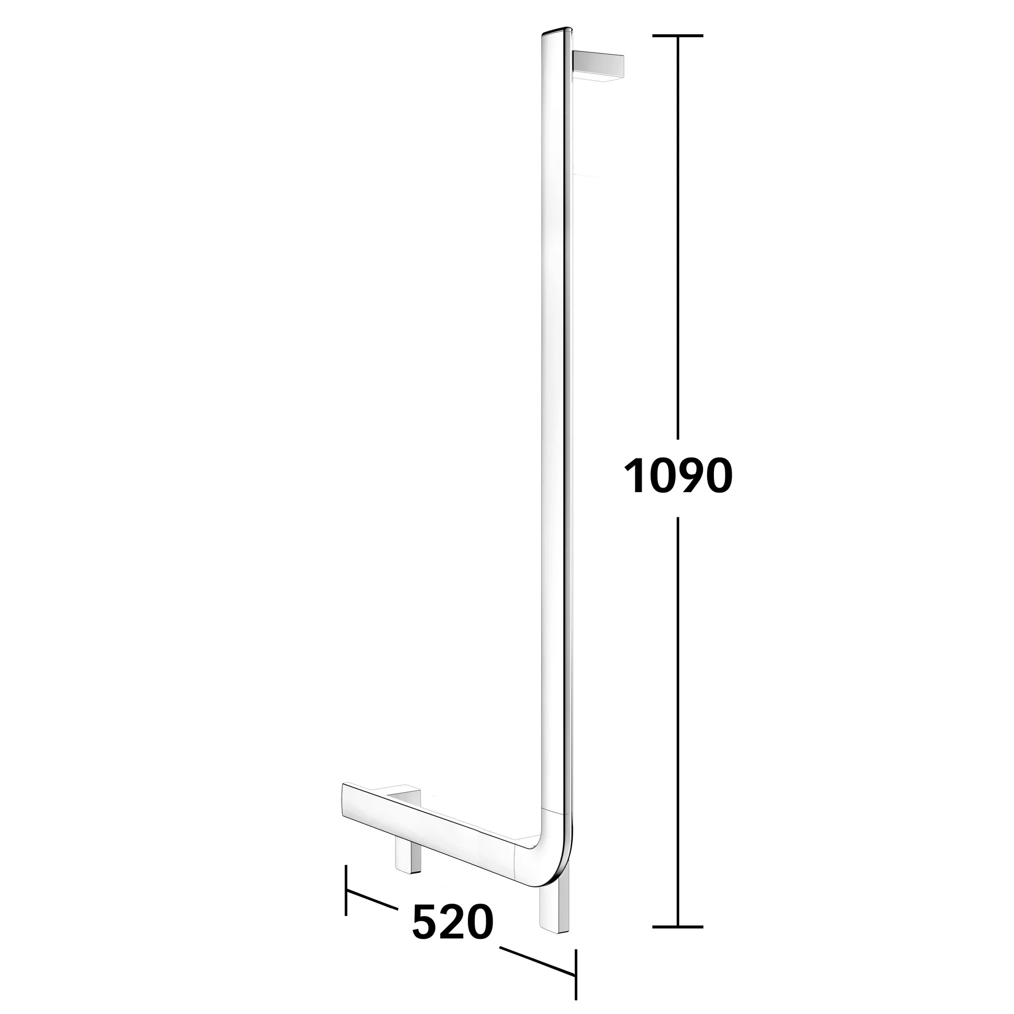 KEUCO Winkelgriff „Axess“ 520 × 1090 mm Ausführung rechts, in Verchromt KEUCO Winkelgriff „Axess“ 520 × 1090 mm Ausführung rechts, in Verchromt