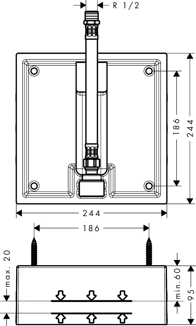 Waschtischmischer 110 Metris chrom für offene Heißwasserbereiter Waschtischmischer 110 Metris chrom für offene Heißwasserbereiter