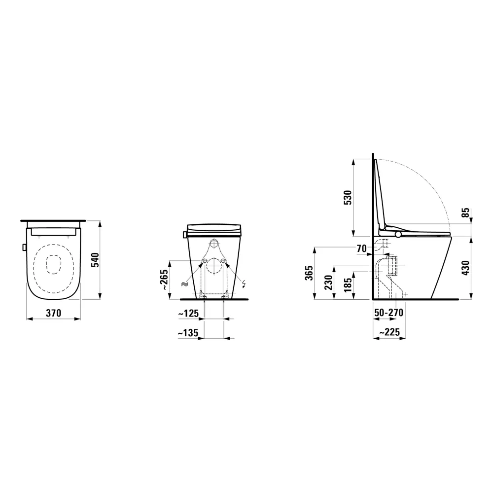 CLEANET MEDA Spülrandloses Stand-WC mit Dusch-WC Aufsatz Silent Flush, Abgang waagrecht oder senkrecht Tiefspüler für 6/3l-Spülung, mit Fernbedeinung, Fön & Sitzheizung, weiß CLEANET MEDA Spülrandloses Stand-WC mit Dusch-WC Aufsatz Silent Flush, Abgang waagrecht oder senkrecht Tiefspüler für 6/3l-Spülung, mit Fernbedeinung, Fön & Sitzheizung, weiß