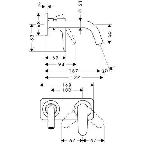 Waschtischmischer UP Axor Citterio M F-Set chrom kurzer Auslauf mit Platte Waschtischmischer UP Axor Citterio M F-Set chrom kurzer Auslauf mit Platte
