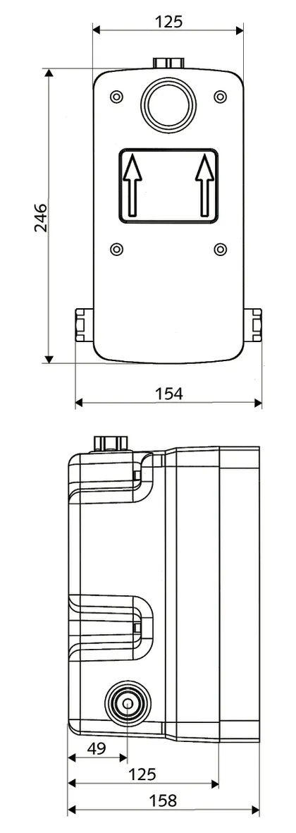 Unterputz-Masterbox WBD-E-T, Mischwasser, Thermostat, Masterbox, 2 Vorfilter, 2 RFV, 2x G 1/2 IG, G 1/2 IG, B 125 mm x H 246 mm x T 158 mm