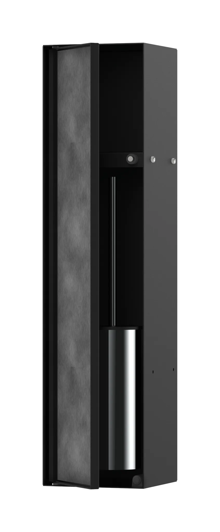 Hansgrohe XtraStoris Rock Einbau Toilettenbürstenhalter mit Ablage und befliesbarer Tür, Mattschwarz Hansgrohe XtraStoris Rock Einbau Toilettenbürstenhalter mit Ablage und befliesbarer Tür, Mattschwarz