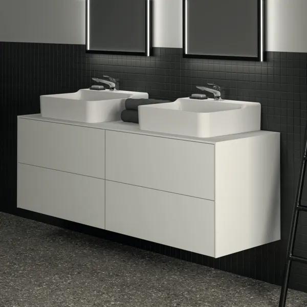 Ideal Standard Waschtischunterschrank „Conca“ 158,7 × 55 × 50,5 cm Weiß matt lackiert