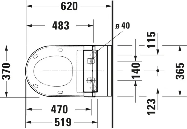 Duravit Starck 3 Wand-WC 620 mm, Tiefspüler, weiß Duravit Starck 3 Wand-WC 620 mm, Tiefspüler, weiß
