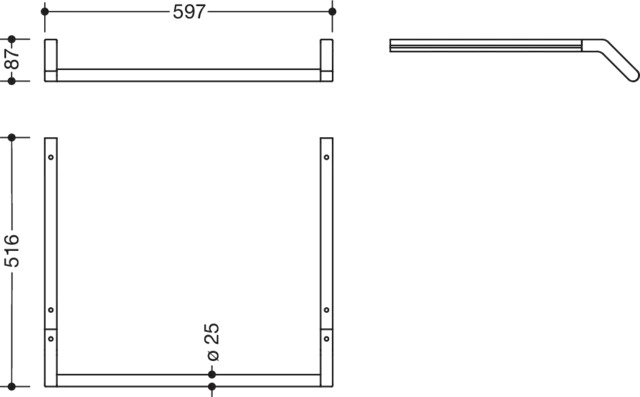 WT-Profile mit Haltegriff 597 mm f. WT 950.11.120/121 weiß tiefmatt WT-Profile mit Haltegriff 597 mm f. WT 950.11.120/121 weiß tiefmatt
