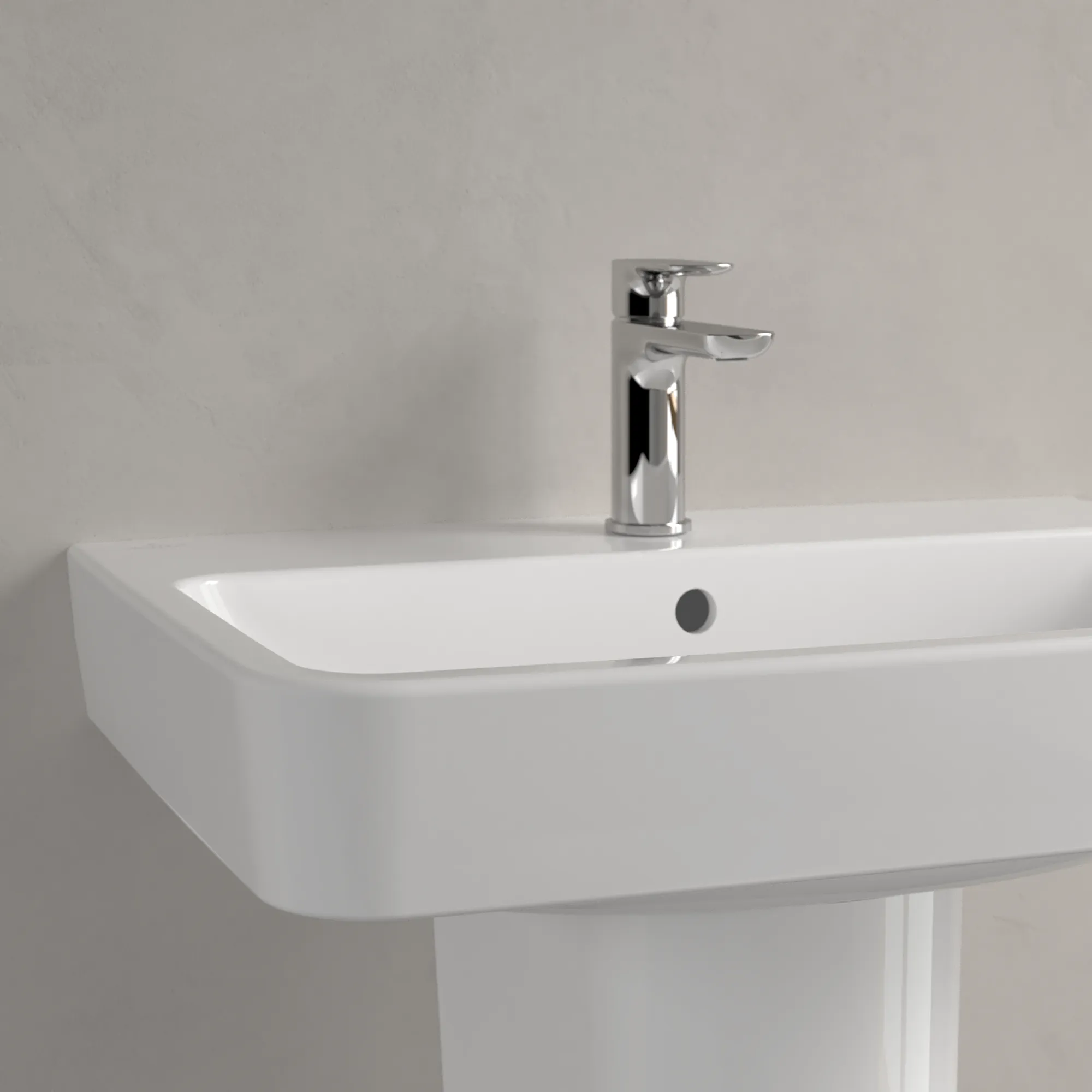 Villeroy & Boch Wandwaschtisch „O.novo“ 650 × 460 × 175 mm, für Becken mittig, mit Hahnlochbohrung, Hahnlochposition mittig in Weiß Alpin Villeroy & Boch Wandwaschtisch „O.novo“ 650 × 460 × 175 mm, für Becken mittig, mit Hahnlochbohrung, Hahnlochposition mittig in Weiß Alpin