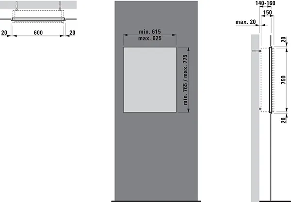 Einbaurahmenset FRAME 25 passend zu Spiegelschrank H408401/2