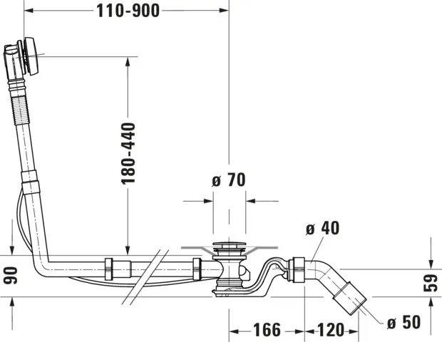 Duravit Ab- und Überlaufgarnitur für Badewannen Modell 792210 Duravit Ab- und Überlaufgarnitur für Badewannen Modell 792210