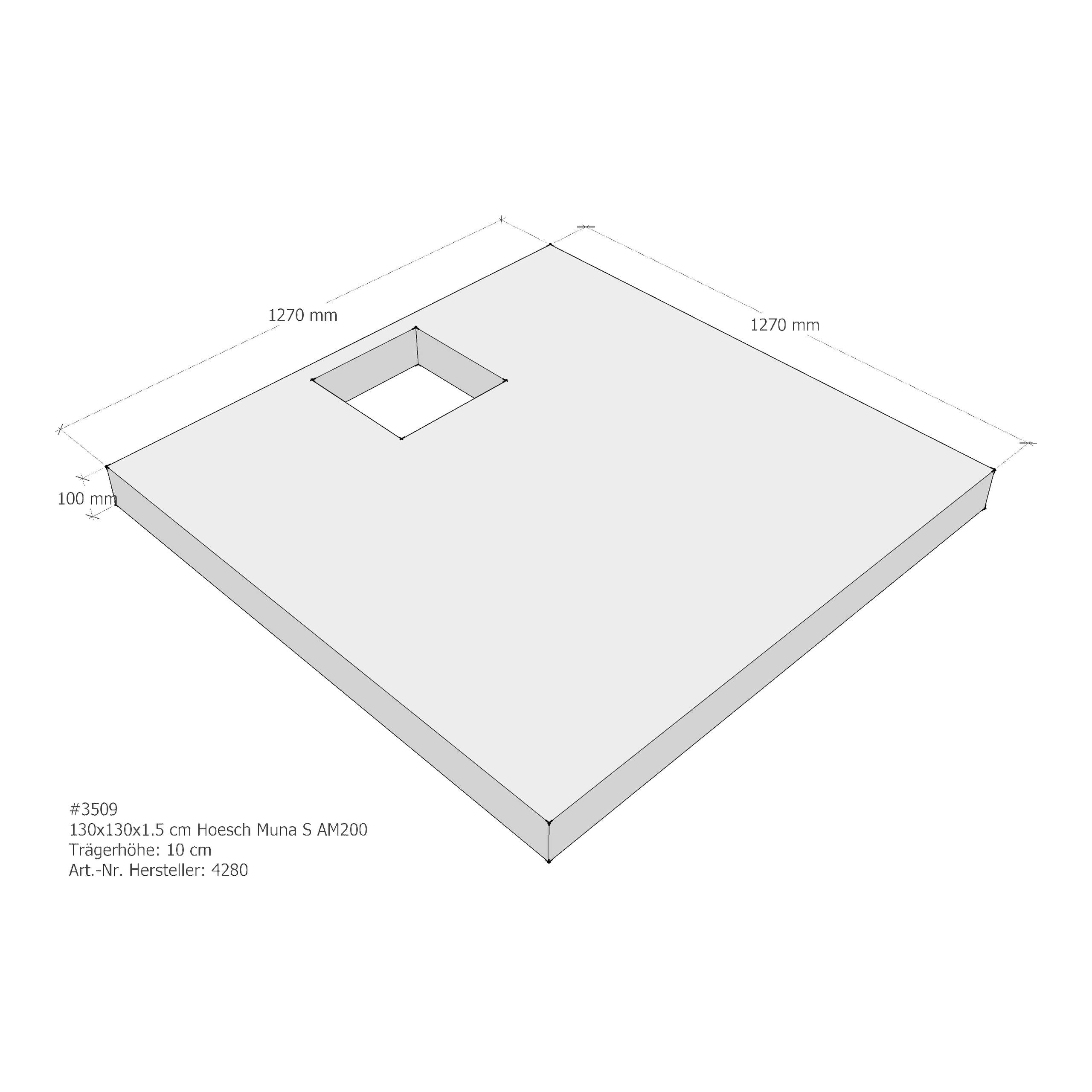 Duschwannenträger für Hoesch Muna S 130 × 130 × 1,5 cm Duschwannenträger für Hoesch Muna S 130 × 130 × 1,5 cm