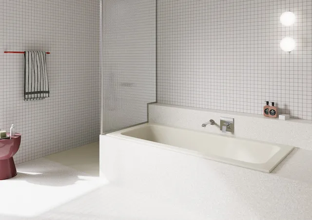 BetteOne Badewanne Rechteck 1700x700 mm Jasmin PLUS - 2-Sitzer, glasierter Titan-Stahl, Unterbau, 420 mm Höhe