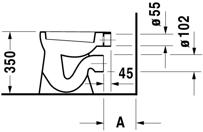 Stand-Tiefspül-WC „DuraPlus“ 30 × 35 × 39 cm in, mit Spülrand