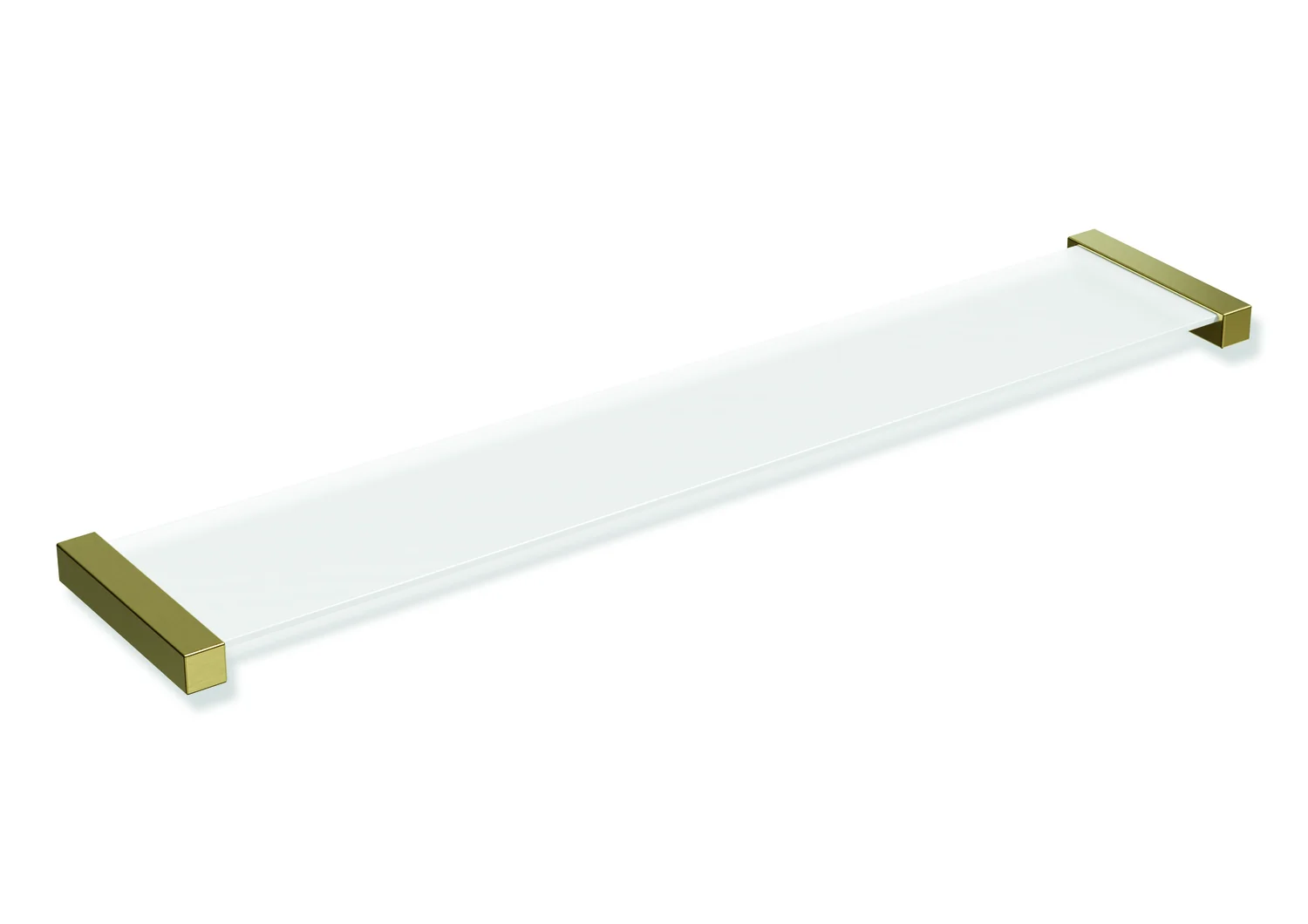 HEWI Ablage System 900Q, PVD-beschichtet, Glasplattenablage, 616 mm breit, 20 mm hoch, 122 mm tief, Gold gebürstet