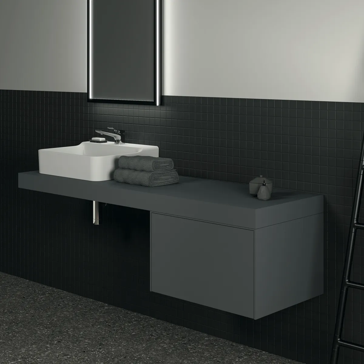 Ideal Standard Konsole Conca Anthrazit 1600x505x80mm