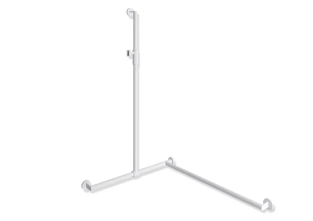 HEWI Haltegriff Ausführung rechts „System 900“ in Weiß tiefmatt / Hellgrau matt, Befestigung verdeckt HEWI Haltegriff Ausführung rechts „System 900“ in Weiß tiefmatt / Hellgrau matt, Befestigung verdeckt