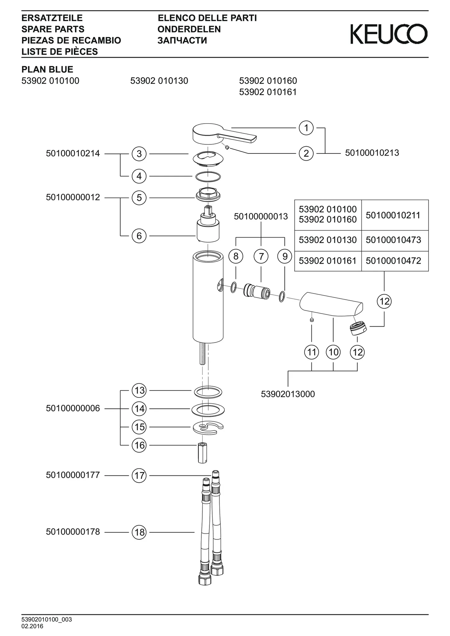 Plan blue 53902010100 Einhebel-Waschtischmischer 90 ohne Zugstangen-Ablaufgarnitur verchromt