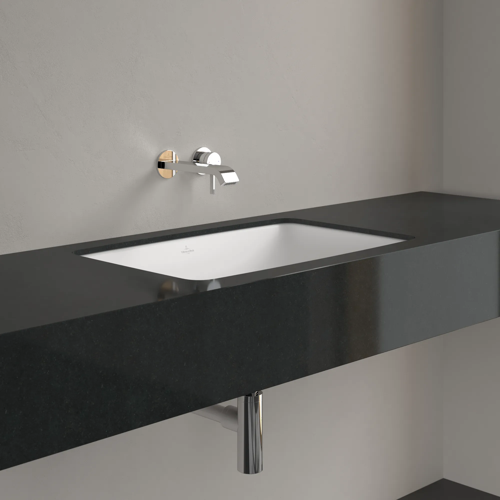 Villeroy & Boch Unterbauwaschtisch aus TitanCeram „Loop & Friends“ 675 × 450 × 185 mm, ohne Hahnlochbohrung in Stone White