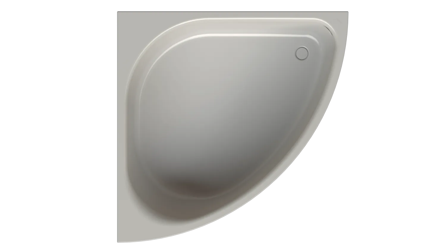 Bette Badewannen Eck Arco Dust, 1400x1400x450 mm, 2-Sitzer, glasierter Titan-Stahl, Einbau mit Unterbau, Randhöhe 50 mm