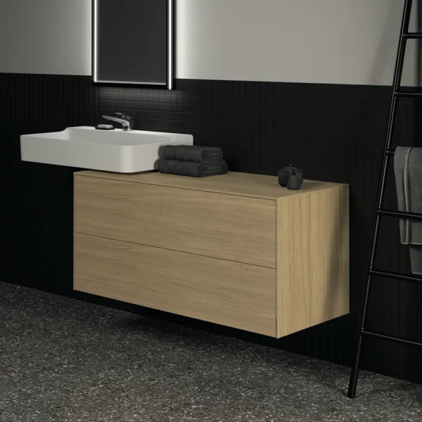 Ideal Standard Waschtischunterschrank „Conca“ 120,2 × 55 × 50,5 cm Eiche hell Furnier Ideal Standard Waschtischunterschrank „Conca“ 120,2 × 55 × 50,5 cm Eiche hell Furnier