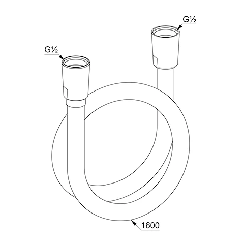 SUPARAFLEX Brauseschlauch L= 1600 mm konischen Muttern mattschwarz SUPARAFLEX Brauseschlauch L= 1600 mm konischen Muttern mattschwarz