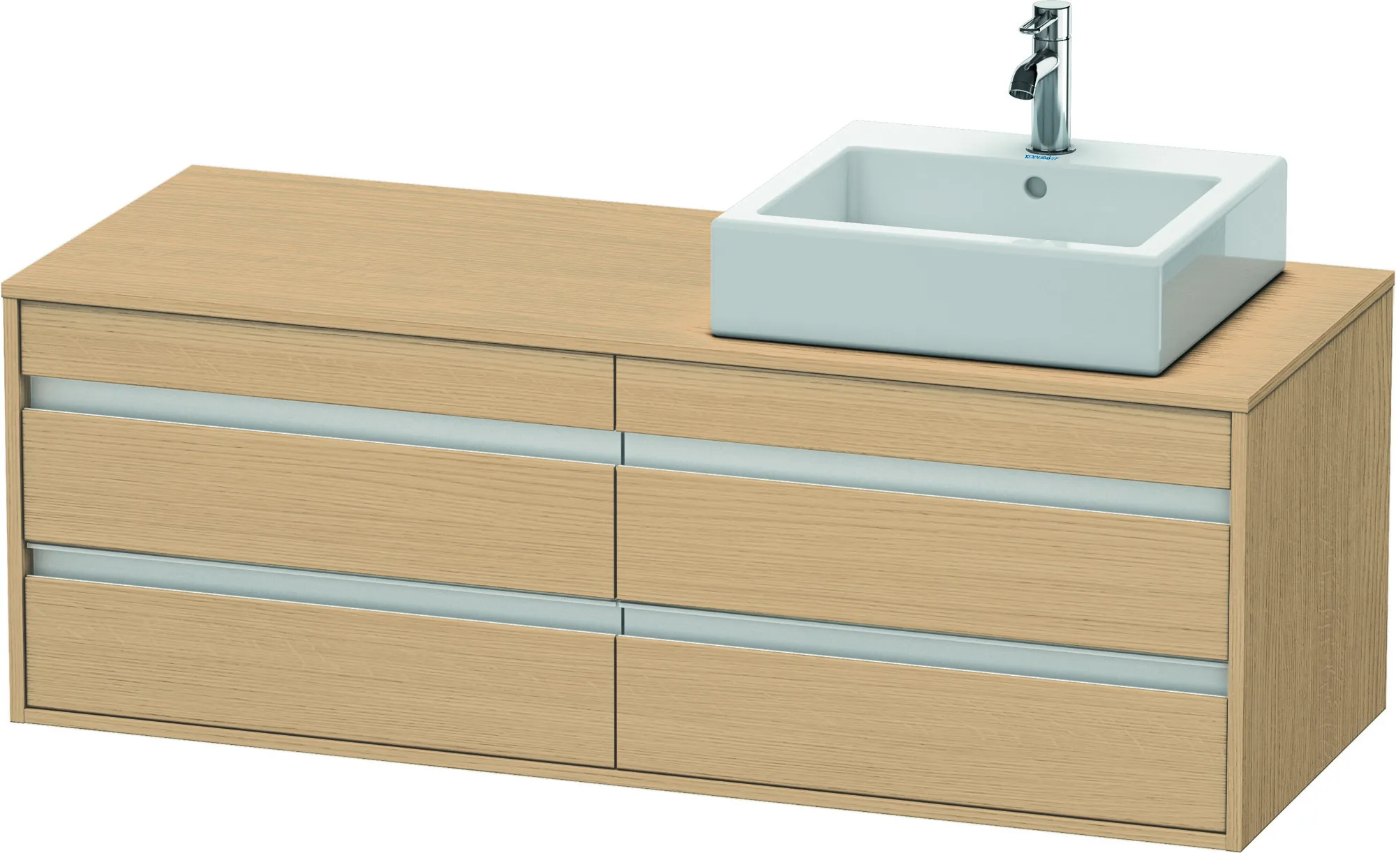 Duravit Waschtischunterschrank wandhängend „Ketho“ 140 × 49,6 × 55 cm Eiche Natur