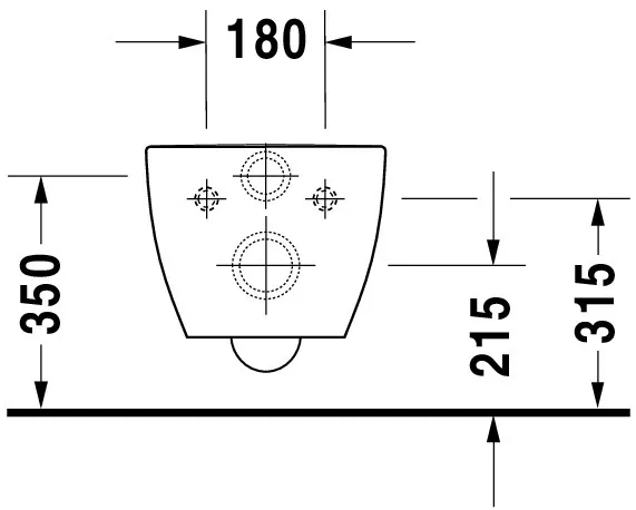 Duravit Happy D.2 Wand-WC 540 mm Tiefspüler, rimless, Durafix, weiß Duravit Happy D.2 Wand-WC 540 mm Tiefspüler, rimless, Durafix, weiß