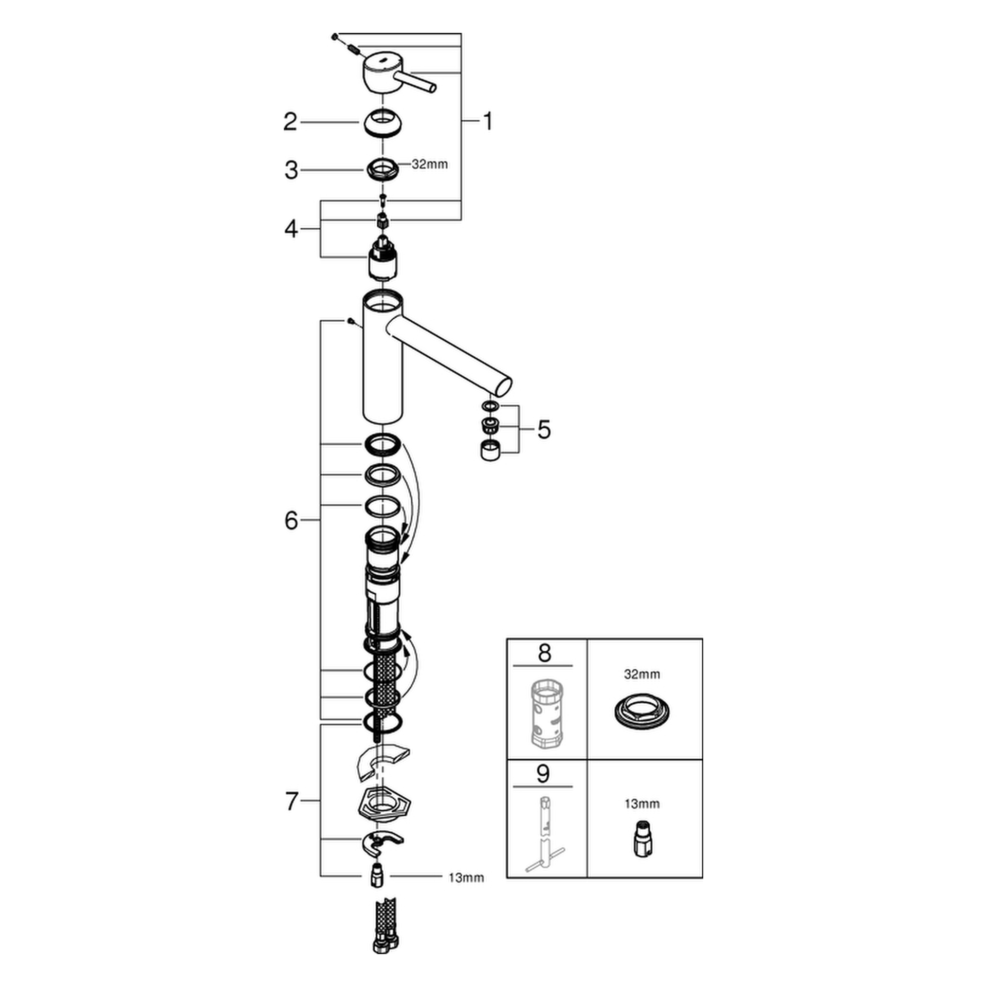 Einhand-Spültischbatterie Concetto 31128_1, mittelhoher Auslauf, Einlochmontage, chrom