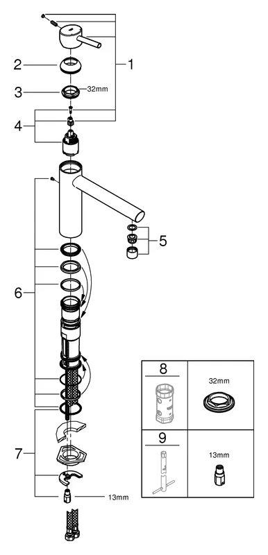 Grohe Concetto Einhand-Spültischbatterie, mittelhoher Auslauf, Einlochmontage, chrom Grohe Concetto Einhand-Spültischbatterie, mittelhoher Auslauf, Einlochmontage, chrom
