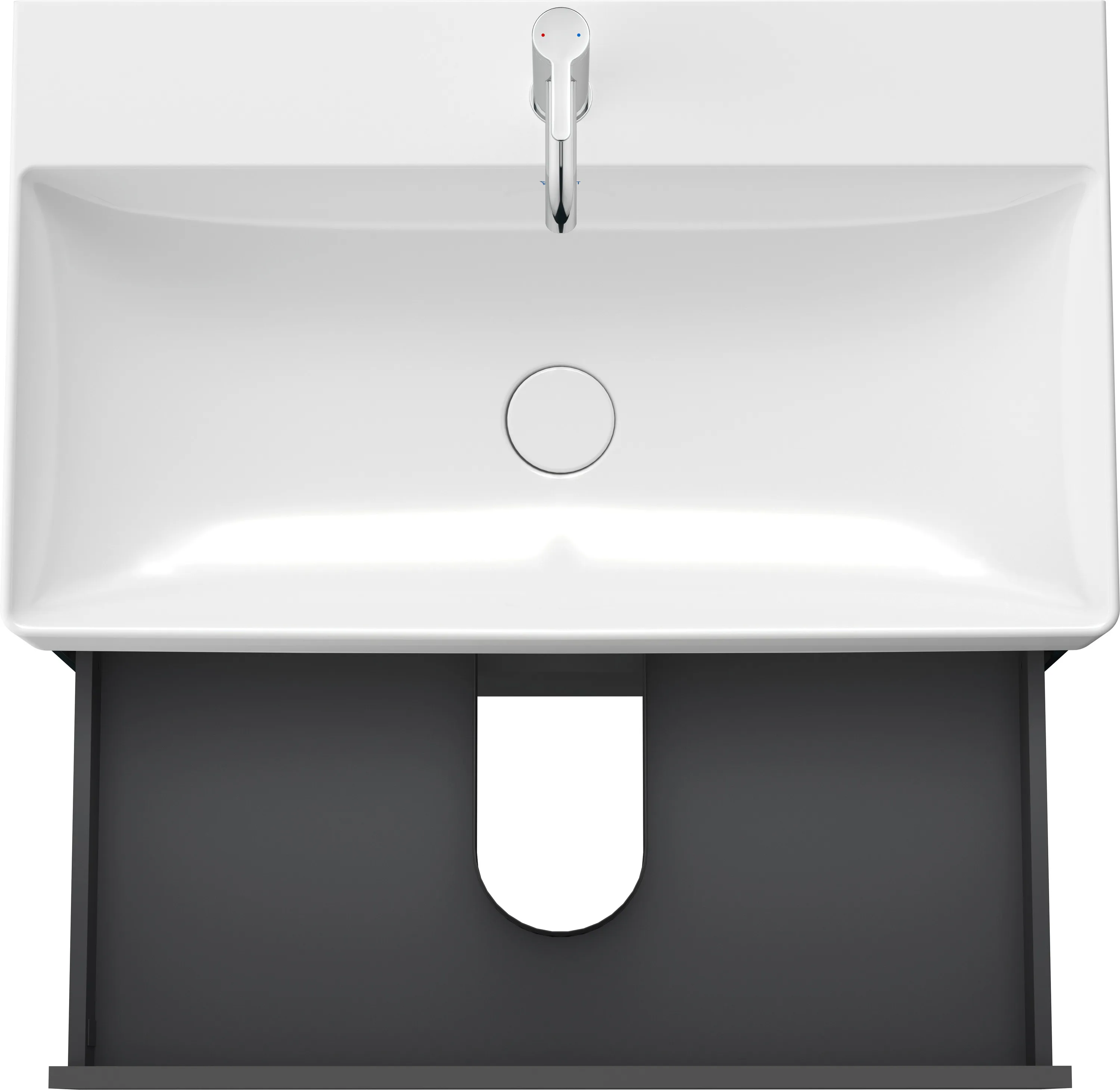 Duravit Waschtischunterschrank wandhängend „XSquare“ 78,4 × 39,7 × 46 cm Graphit Matt