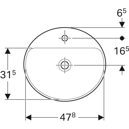 Einbauwaschtisch „Variform“ 50 × 45 cm 