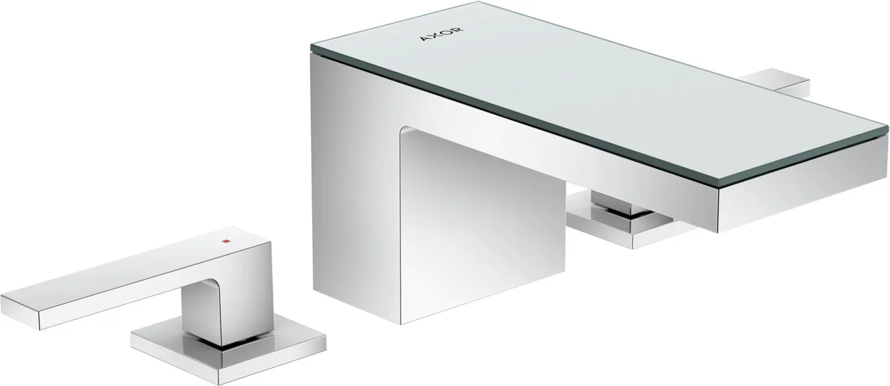 Hansgrohe AXOR MyEdition 3-Loch Waschtischarmatur in Chrom, Ausladung 151 mm, Auslaufhöhe 70 mm, Hebelgriff, PowderRain Strahlart, max. Durchfluss 5 l/min