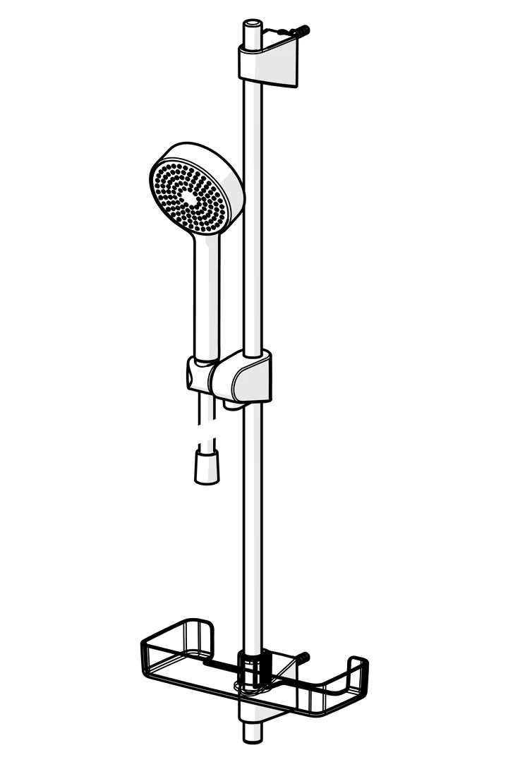 HansaBASICJET Wandstangen-Brausenset 4478, 1-strahlig d 95 mm DN15 Chrom