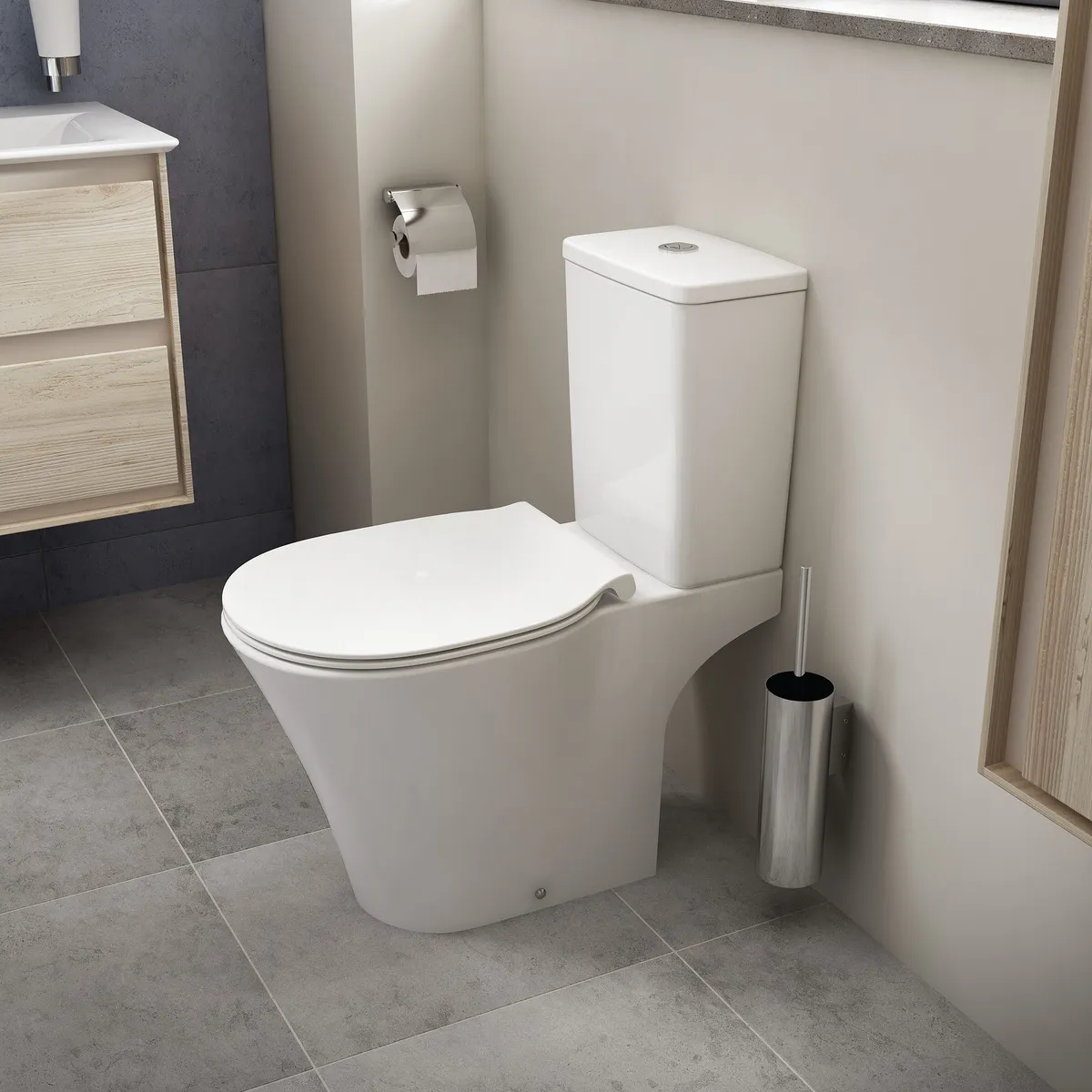 Ideal Standard Toilettenbürstengarnitur „Connect“ 8,1 × 40,5 cm, Befestigung verdeckt