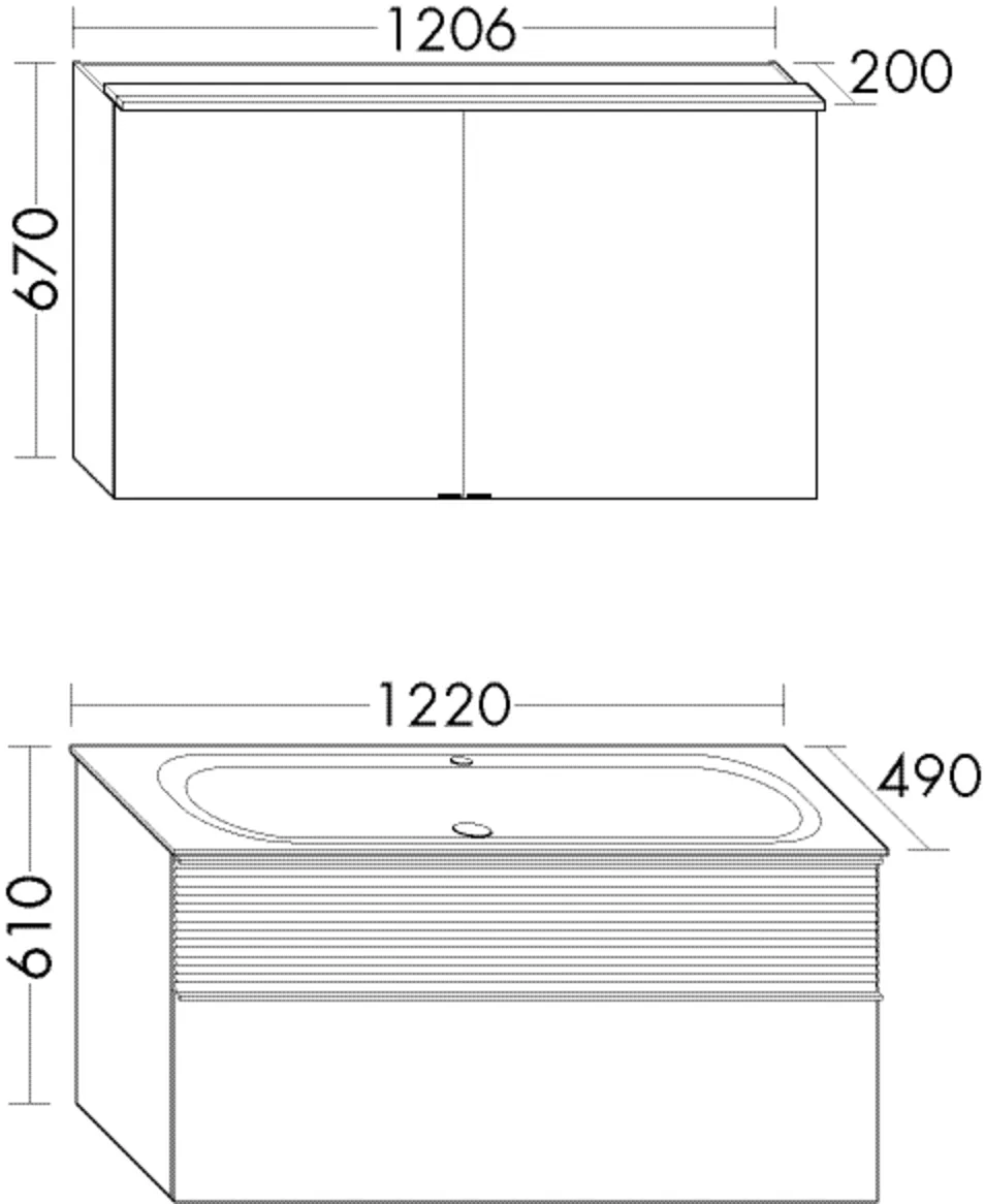 burgbad Badmöbelset „Fiumo“ Griff, Schwarz Matt (230 mm), in Weiß Matt burgbad Badmöbelset „Fiumo“ Griff, Schwarz Matt (230 mm), in Weiß Matt