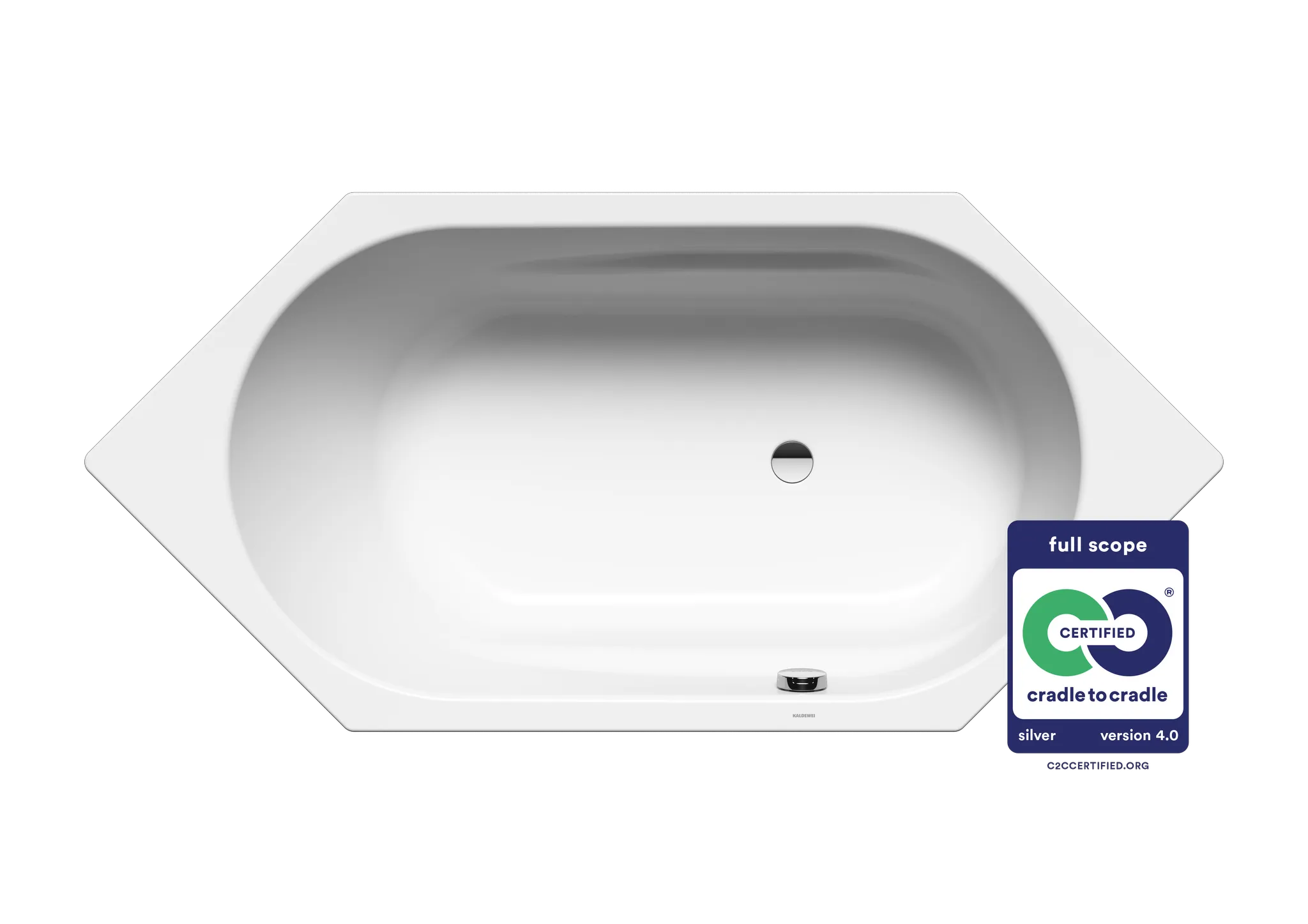 Kaldewei Badewanne „Vaio 6“ 190 × 90 cm, ohne Grifflochbohrungen mit Überlaufbohrung, in alpinweiß