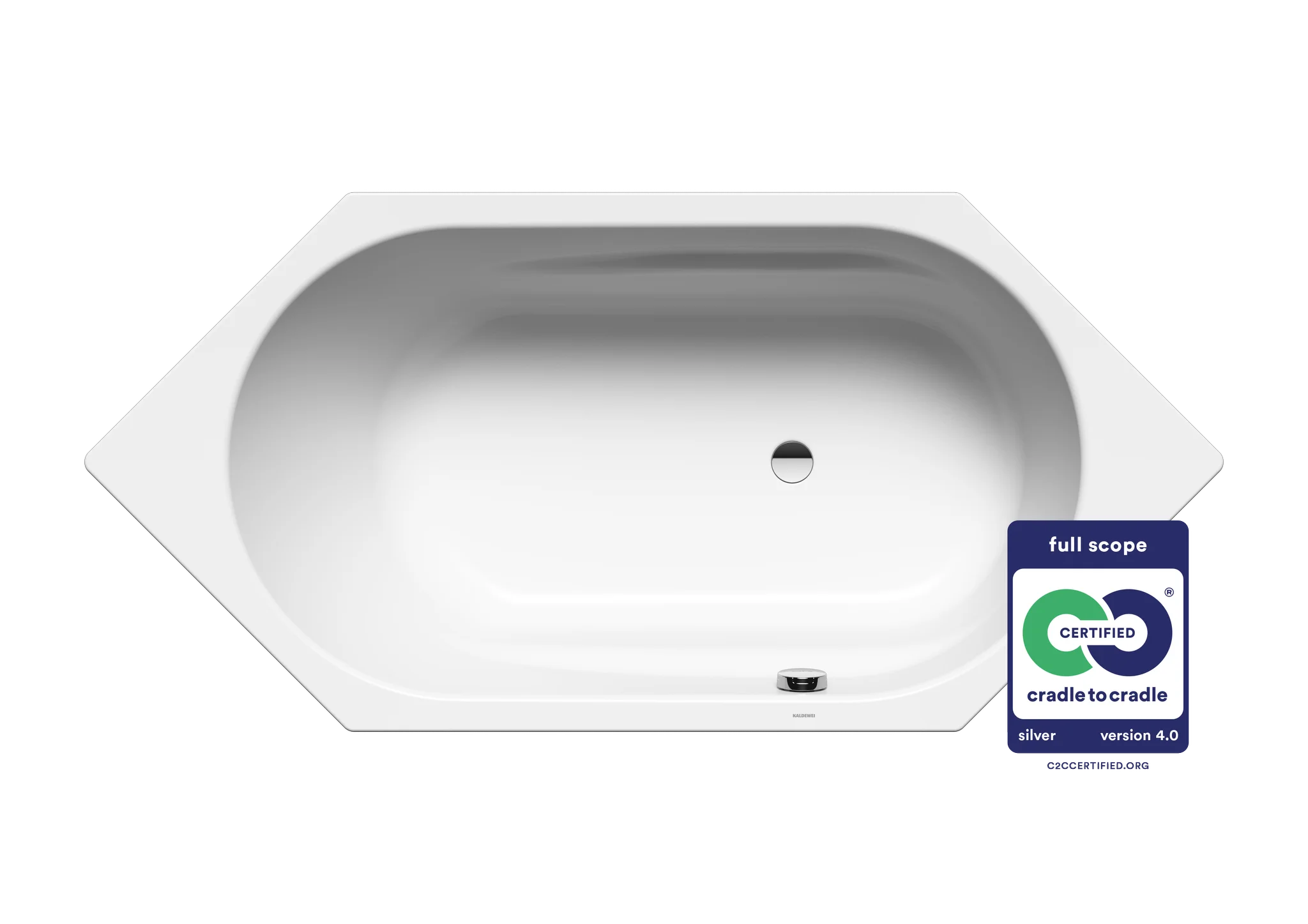 Kaldewei VAIO 6 Badewanne, alpinweiß, 1900x900 mm, Sechseckform mit integrierten Armlehnen