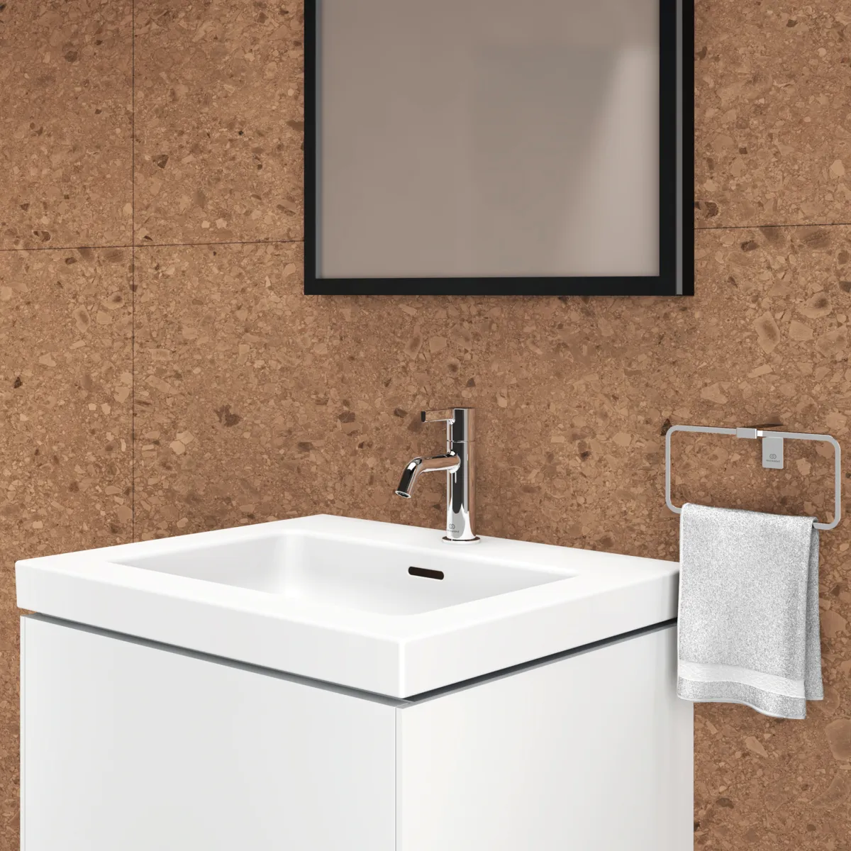 Handtuchring Conca Cube, eckig, Brushed Gold Handtuchring Conca Cube, eckig, Brushed Gold